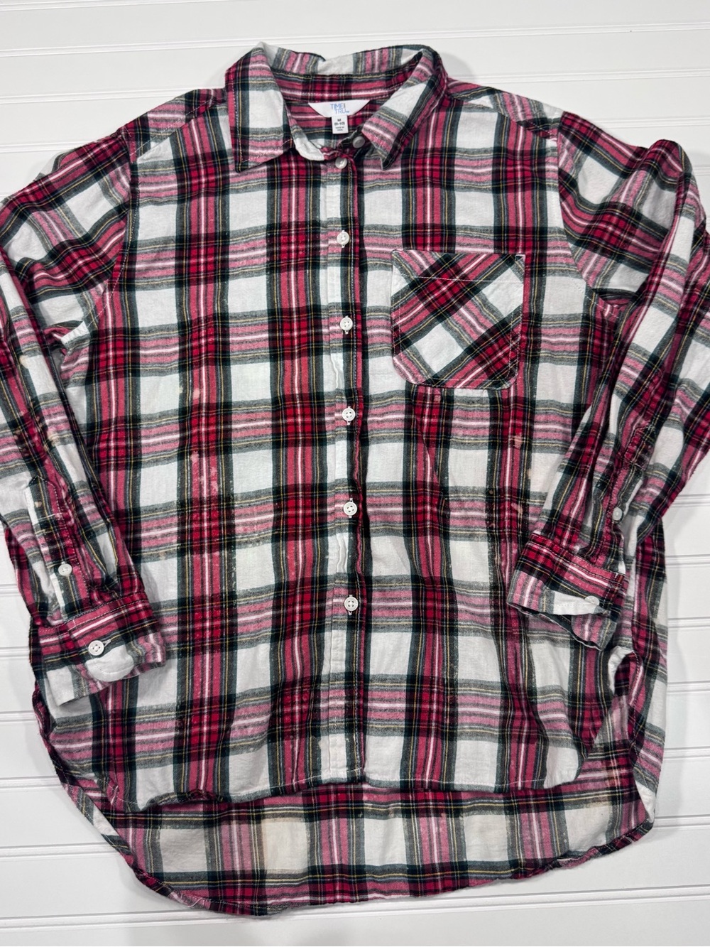 Custom up cycled bleached flannel, with "Holly Jolly" - Picture 3 of 5